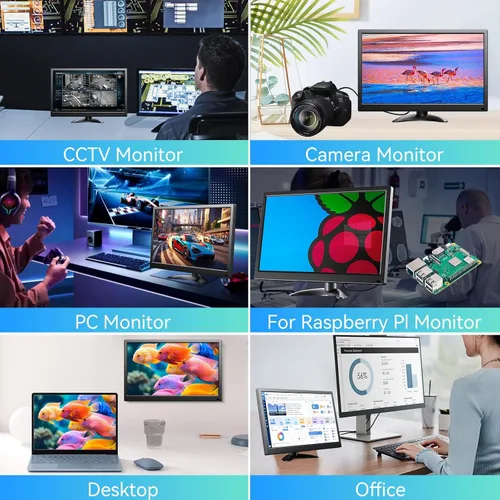 Miniatura 6 de Monitor de pantalla táctil de 14 pulgadas FHD 1080P 60hz 99% sRGB IPS/HDMI/USB-C Monitor de computadora Plug & Play, para computadora portátil