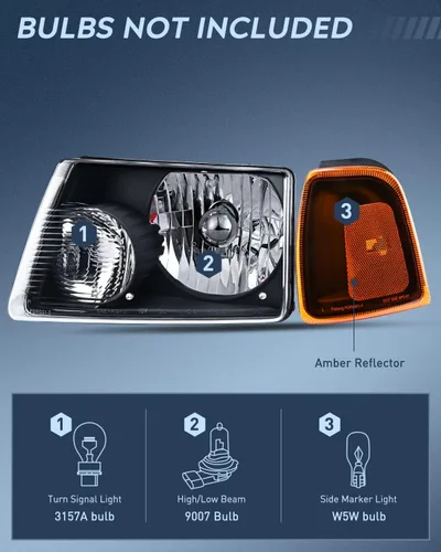 Miniatura 2 de Nilight Conjunto de Faros Delanteros Compatible con Ford Ranger 2001 2002 2003 2004 2005 2006 2007 2008 2009 2010 2011 Faro de Repuesto Carcasa