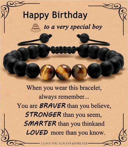 Miniatura 14 de Pulsera de regalos para hombres para papá hijo mi hombre novio marido hermano nieto abuelo papá bonus sobrino tío cumpleaños día del padre