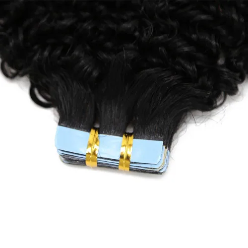 Miniatura 5 de Extensiones de cabello humano afro rizado tipo afro, extensiones de cabello humano Remy mongol, extensiones de cabello humano de trama de piel