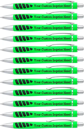Miniatura 14 de ExpressDesigns™ - Su nombre o huella en nuestro bolígrafo Addison impreso personalizado - Agarre de goma para escribir comodidad y control, tinta