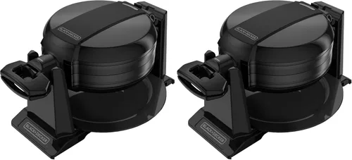 BLACK+DECKER Máquina de gofres giratoria, negro, WMD200B, (paquete de 2)