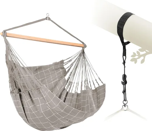 Miniatura 31 de LA SIESTA® - Silla Hamaca Columpio XL King Domingo - Silla Hamaca Colgante Resistente a la Intemperie y a los Desgarros - Silla Hamaca Columpio