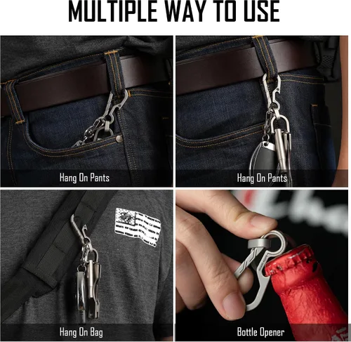 Miniatura 8 de KeyUnity KP03ST Titanium EDC Bolt Action Pen & KM14SW Titanium EDC Llavero Clip con Abrebotellas Bundle