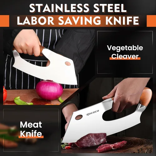 Miniatura 2 de ROCOCO Cuchillo de carnicería para carne Cuchillo único que ahorra esfuerzo Cuchillo de cocina profesional Cuchillos de chef de acero inoxidable