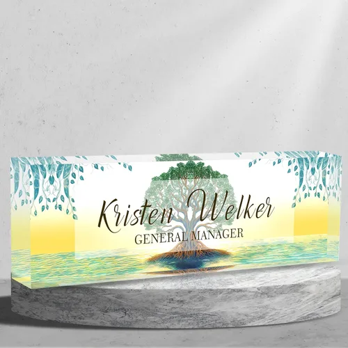 Miniatura 14 de Placa de nombre personalizada para escritorio, placa de nombre de escritorio de acrílico personalizada, regalos de agradecimiento a los empleados