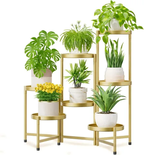 Miniatura 23 de iDavosic.ly Soporte grande para plantas de 6 niveles para interiores, 10 pulgadas de ancho de metal de esquina alta para múltiples plantas, estante