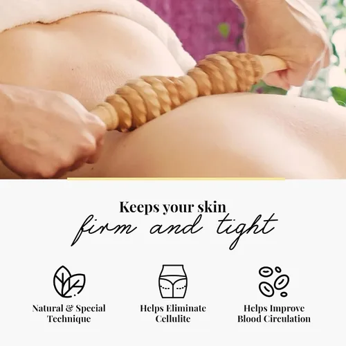 Miniatura 7 de Tuuli Accesorios - Rodillo de masaje ovalado de madera, rodillo corporal multifuncional para celulitis, tensión muscular y apoyo a la salud
