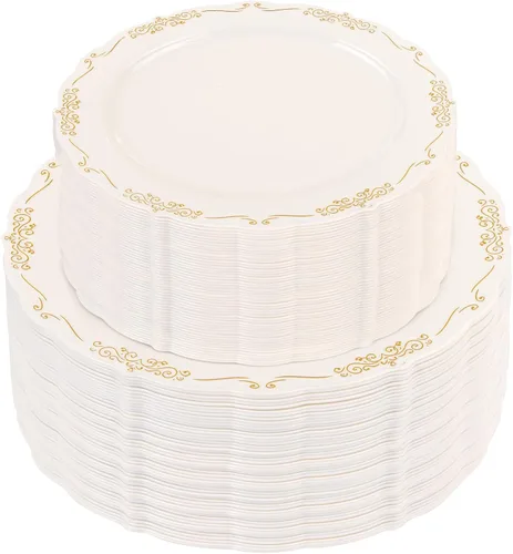 Miniatura 17 de U-QE 100 platos de plástico transparente, platos desechables transparentes, platos de plástico duro de alta calidad para fiestas, vacaciones