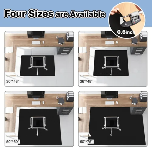 Miniatura 6 de Tapete impermeable para silla de 30" x 48" para madera dura, tapete para silla de oficina para silla con ruedas, tapete de escritorio para madera