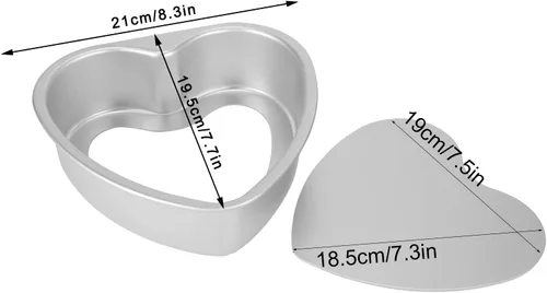 Miniatura 3 de Molde para tartas en forma de corazón, bandeja para pastel de queso, bandeja de pastel de corazón con parte inferior extraíble de aleación
