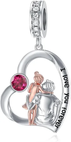 Miniatura 151 de PROESS Dije para padre, madre e hija, pulsera de plata de ley para pulseras, regalos de cumpleaños, día de San Valentín, para hija, madre, amante