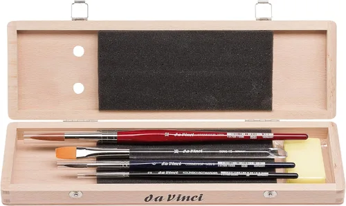 Miniatura 15 de da Vinci Brushes 4250DV - Juego de pinceles para acuarela, tamaño 2, tamaño inclinado 10, ovalado tamaño 12, negro 3