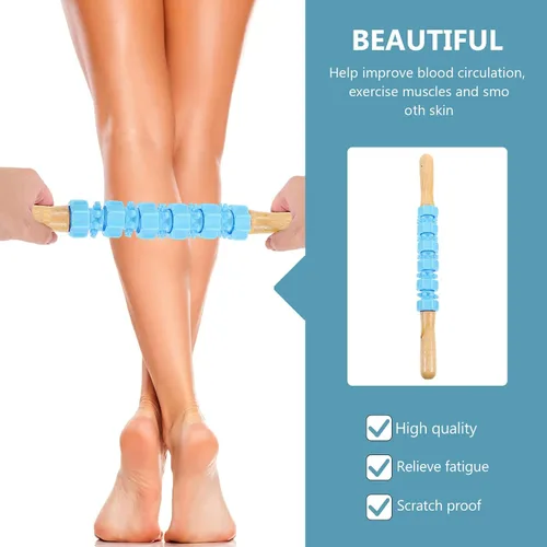 Miniatura 4 de Abaodam Rodillo de masaje muscular para piernas Masajeador de relajación corporal de mano PVC y construcción de acero, rodillo de espuma de fitness