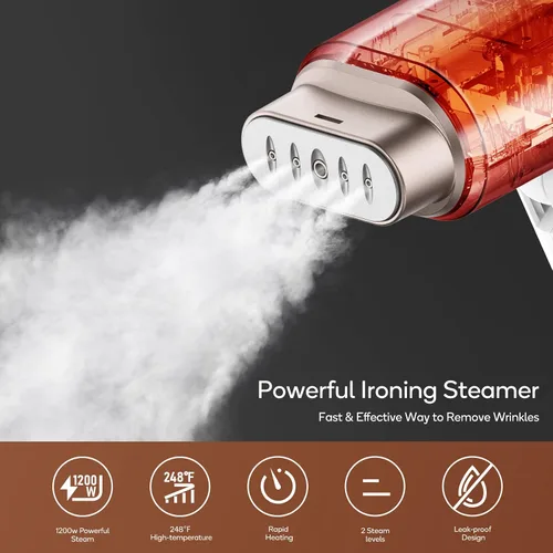 Miniatura 6 de Newbealer Vaporizadores de mano para ropa, 2 niveles de vapor, vapor horizontal y vertical, portátil para viajes y uso doméstico