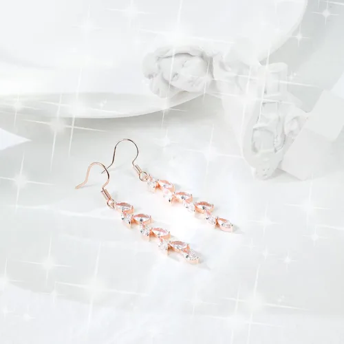 Miniatura 5 de Aretes de hoja hechos a mano con cristal, aretes colgantes de boda para novias y damas de honor, regalo para mujeres