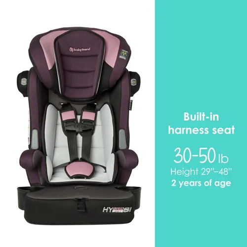 Miniatura 4 de Baby Trend Hybrid SI 3 en 1 - Asiento de coche con refuerzo de combinación con protección contra impactos laterales, Dash Orchid Orquídea Dash