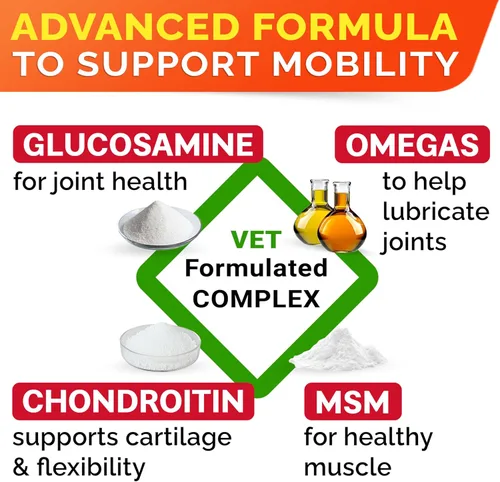 Miniatura 6 de Suplemento Avanzado Senior de Glucosamina Condroitina para Articulaciones de Perros - Pastillas para Alivio del Dolor de Cadera y Articulaciones