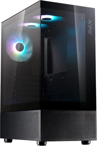XPG INVADER X MINI ATX - Carcasa para PC con 5 ventiladores ARGB, color negro - BKCWW
