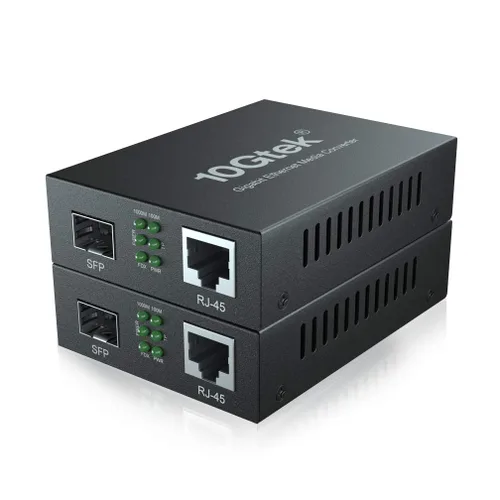 Miniatura 18 de 10Gtek un par de convertidores de medios bidi de Ethernet Gigabit, convertidor de fibra LC única de modo único a Ethernet RJ45 para X1