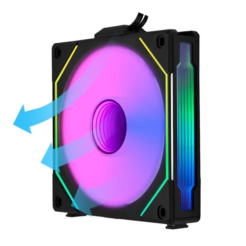 Miniatura 5 de Lian Li UNI Fan SL-Infinity - Ventilador ARGB de hoja inversa de 4.724 in (no inalámbrico), diseño de cadena de margarita, espejo infinito, gestión
