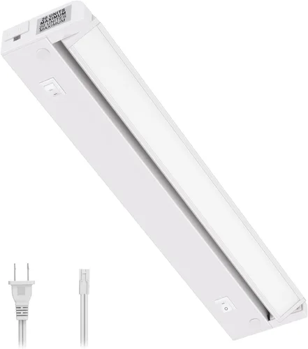 GetInLight IN-0109-2-WH - Accesorio de iluminación LED giratorio de 2 niveles de color de 12 pulgadas, solo enchufable, regulable, certificación