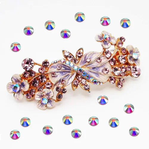 Miniatura 6 de SS20 AB Crystal Diamond Rhinestones Flat Back Round Rhinestones Cristales iridiscentes Redondas Perlas de Cristal Plano Trasero Plano (5760 piezas)