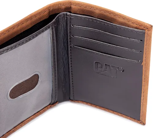 Miniatura 5 de Caterpillar Billetera triple de cuero para hombre con ventana de identificación