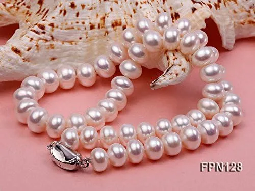 Miniatura 3 de JYX Collar de perlas blancas naturales de 18 pulgadas, aleación, FPN003-11