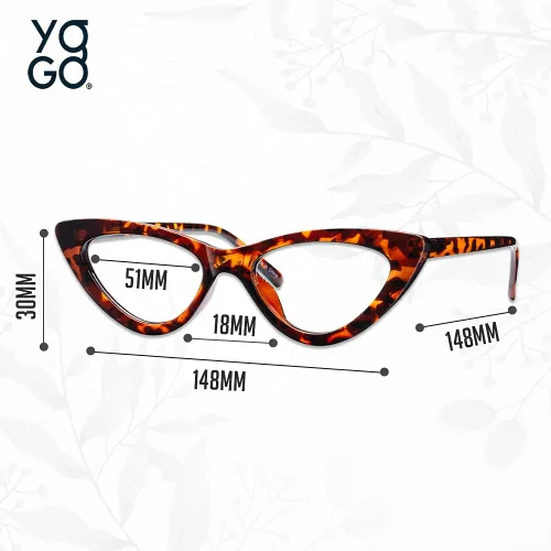 Miniatura 5 de Yogo Vision Blue Light Blocking Glasses Retro Cateye Eyeglasses for Women Light Spring Hinge Plastic Frame