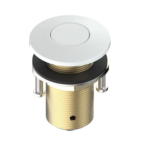 Miniatura 4 de Botón de interruptor de aire blanco y negro de latón para parte superior del fregadero y parte superior de eliminación de basura (blanco, cuadrado)