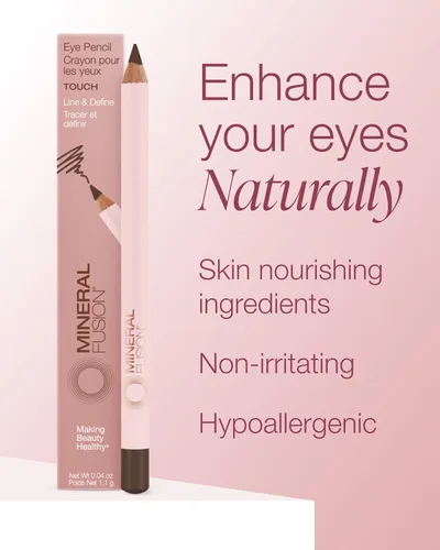 Miniatura 5 de Mineral Fusion Lápiz de ojos (marrón oscuro – táctil) – Delineador de ojos con manzanilla calmante, espuma de prado y vitamina E – Suave y duradero