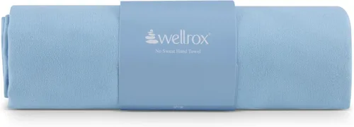 Wellrox Toalla de mano de yoga de microfibra, súper suave, de secado rápido, antideslizante para pilates, gimnasio y entrenamientos (26.5 x 16 Azul