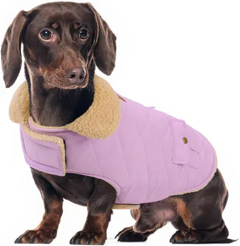 Miniatura 22 de Abrigo de invierno para perros pequeños y medianos, chaqueta a cuadros para cachorros, abrigo de algodón para clima frío, prendas cálidas y Rojo