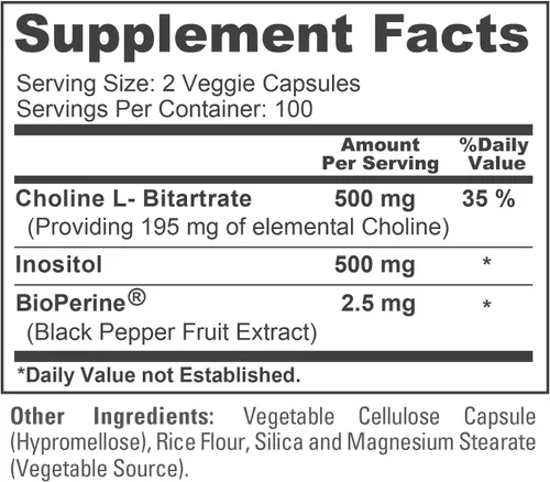 Miniatura 4 de NusaPure Colina e inositol - Apto para vegetarianos/veganos, sin OMG - 1000 mg - 200 cápsulas vegetales