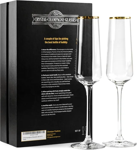 Miniatura 7 de Vasos de regalo de champán con borde dorado, juego de 2, copas cuadradas de cristal para brindis para novia y novio, boda, aniversario, cumpleaños