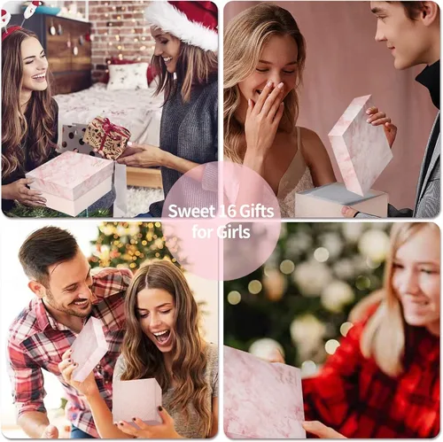 Miniatura 6 de HonorUS Regalos de dulces 16 para niñas, dulces dieciséis cumpleaños decoraciones regalos para niñas, caja de regalo única para niñas de 16 años