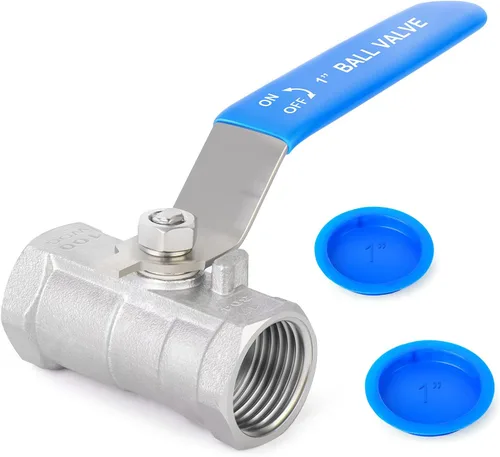 Miniatura 8 de TAISHER Kit de válvula de bola FNPT de 1 pulgada, acero inoxidable 304 con asas azules y pezón