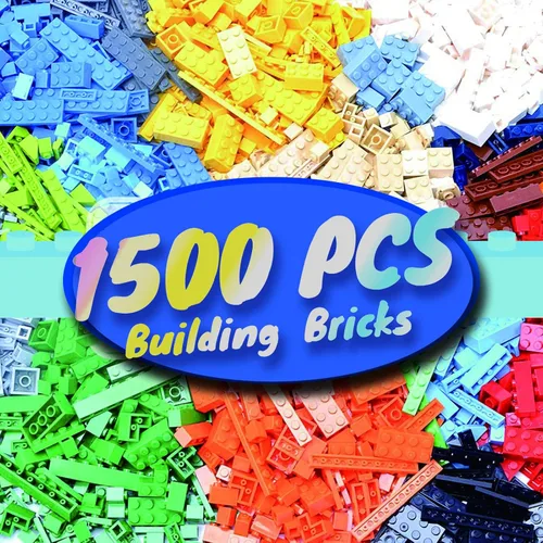 HUIZDQ 1500 piezas de ladrillos de construcción, bloques pequeños clásicos a granel, juego de ladrillos clásicos bloques de construcción básicos