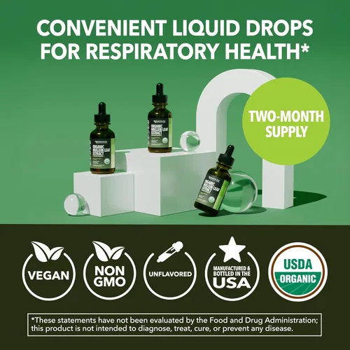 Miniatura 8 de Gotas de gordolobo para pulmones – Extracto orgánico de hoja de gordolobo USDA – Suplemento de salud respiratoria y apoyo pulmonar – 2 onzas
