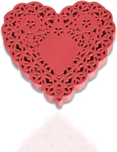 Miniatura 9 de School Smart Tapete de encaje de corazón troquelado de papel, 6 pulgadas, rojo, paquete de 100