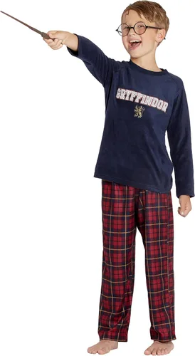 Miniatura 6 de HARRY POTTER Gryffindor Lion Christmas Plush Holiday Pajama Set, Navy