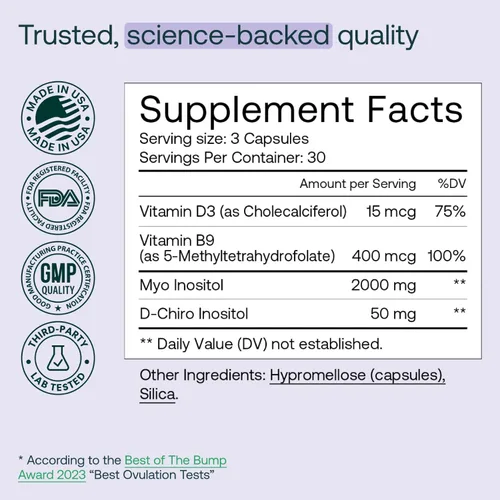 Miniatura 4 de MIRA Suplemento de SOP, Myo Inositol y D-Chiro Inositol Proporción 40:1, ayuda a promover el equilibrio hormonal y apoyar la salud ovárica