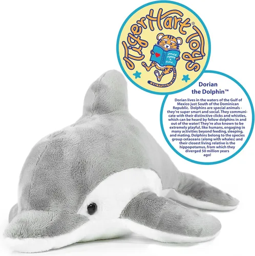 Miniatura 2 de TigerHart Dorian The Dolphin - Peluche de delfín de 11 pulgadas