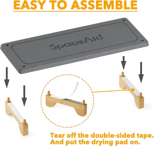 Miniatura 6 de SpaceAid DryingNeat - Organizador de fregadero, organizador de fregadero de secado instantáneo, dispensador de esponja de jabón de cocina, estante