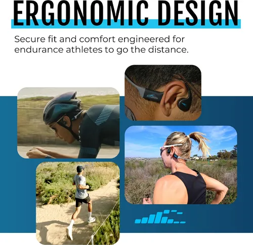 Miniatura 2 de H2O Audio TRI Run Auriculares de conducción ósea abierta. Auriculares multideportivos a prueba de sudor para correr, ciclismo y remo. Auriculares