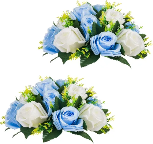 Miniatura 18 de Centros de mesa de flores para mesas de boda: decoraciones de mesa de Halloween, bolas de flores negras, centros de mesa para compromiso, ceremonia