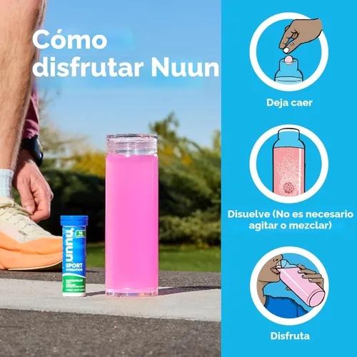Miniatura 6 de Nuun Sport Tabletas de Electrolitos con Magnesio, Calcio, Potasio, Cloruro y Sodio, Sin Gluten y Veganas, Limonada de Fresa, Paquete de 8