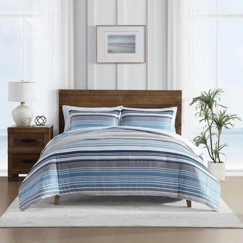Miniatura 12 de Nautica - Juego de edredón individual/individual XL, ropa de cama suave y cepillada con sensación relajada para uso durante todo el año, juego