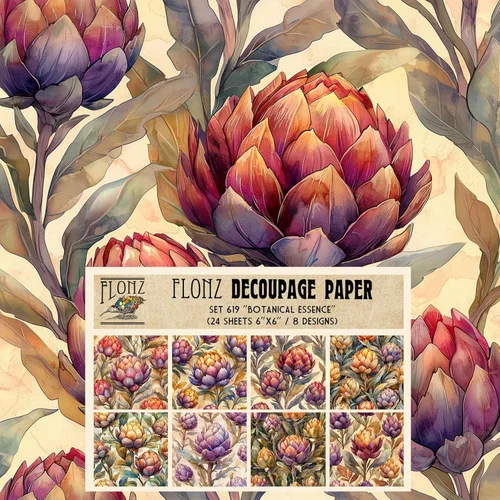 Miniatura 15 de Decoupage - Paquete de papel (24 hojas de 6 x 6 pulgadas) Secret Garden # Papel de patrón de estilo vintage para decoupage, manualidades y álbumes
